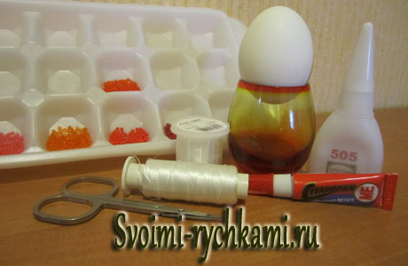 изготовление бисерного яйца